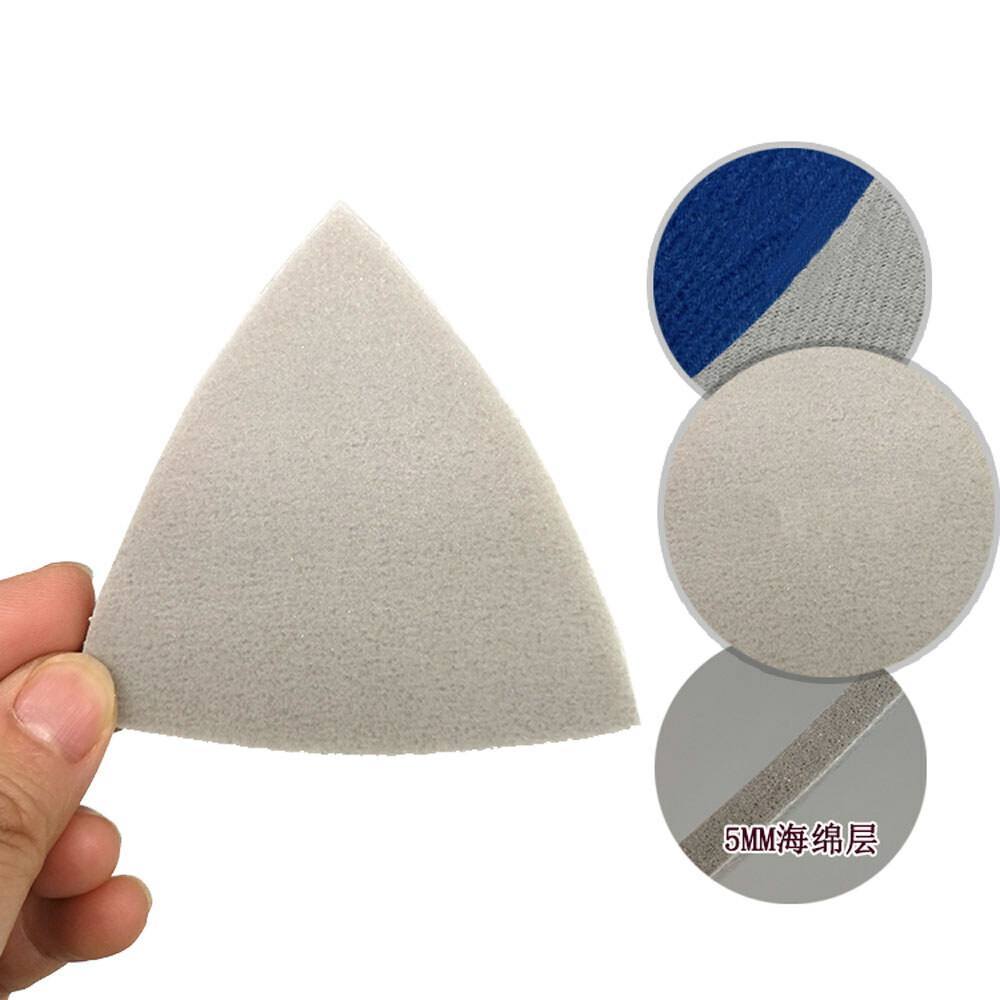 80x80x80mm Triangular Sandpaper Pads Orbital Foam Sponge Hook and Loop Sanding
