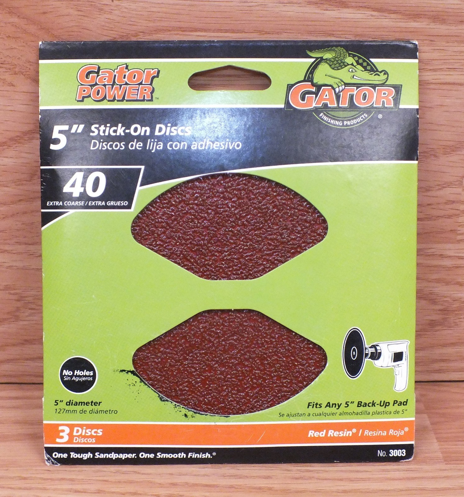1 Pack of 3 Gator Power (3003) 5″ (inch) 40 Extra Coarse Stick on Discs **NOS**