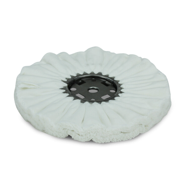 10″ White Domet Flannel Airway Polishing Wheel 3″ Center Plate x 5/8″ Arbor Hole