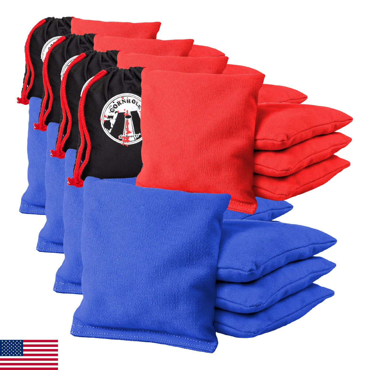 GoSports Official Regulation Cornhole Bean Bags Set (8 All Weather Bags) – Red a