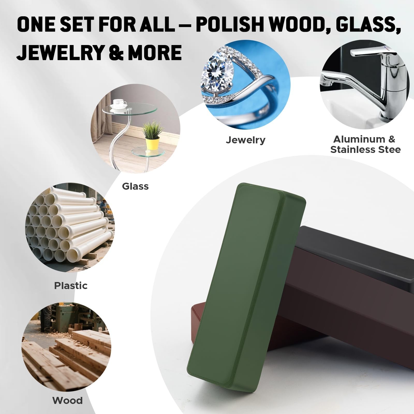 Polishing Buffing Compound Sets 20oz (4oz Each), 5Pcs Aluminum Polishing Comp…