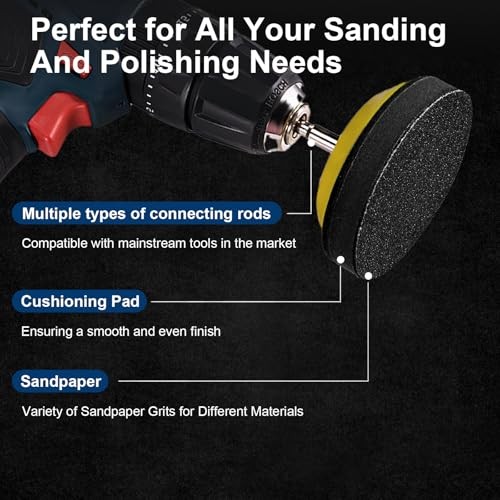 188 PCS 3 Inch Wet Dry Sanding Disc, Headlight Restoration Kit Drill 3 inch