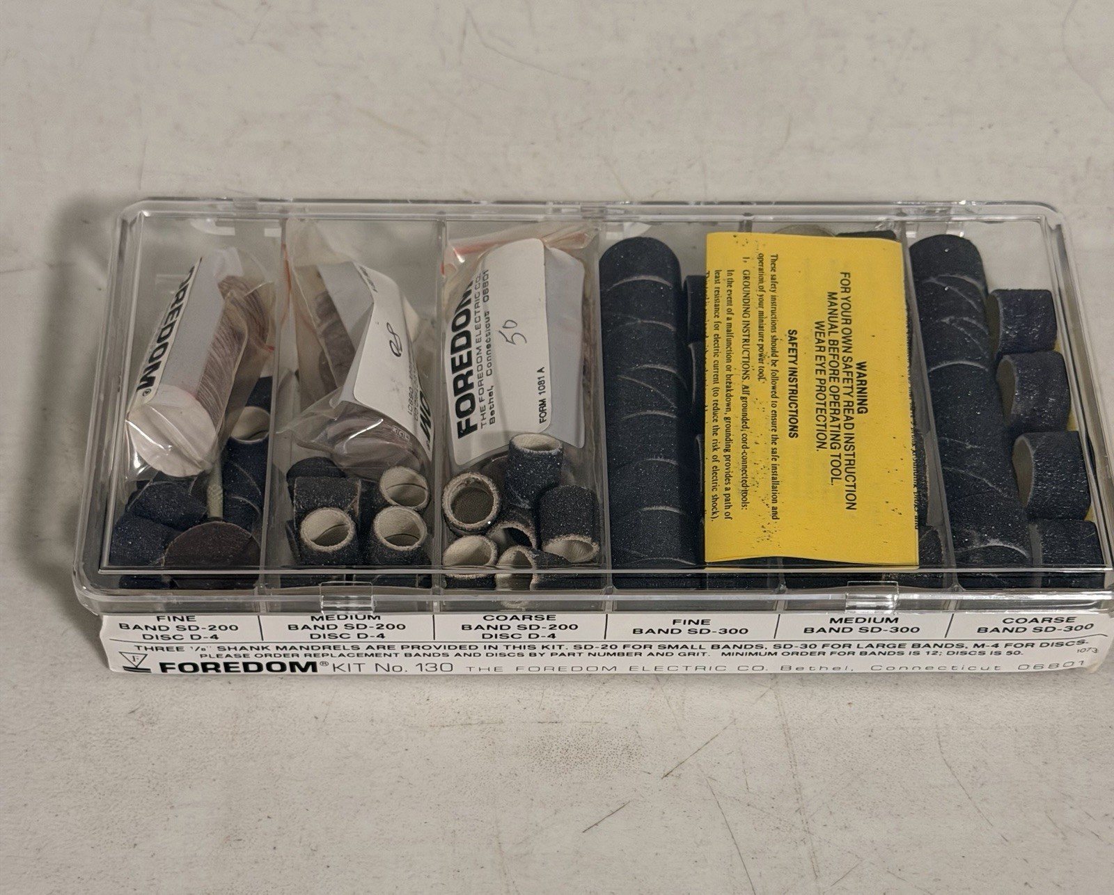 Foredom Sanding Bands Fine Medium @ Coarse Lot- In Case