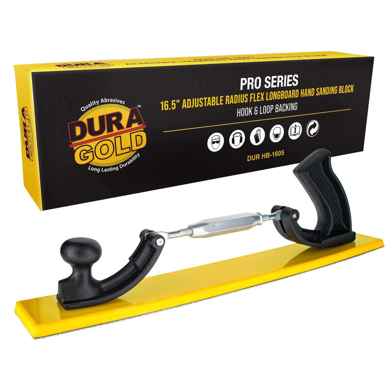 .5 Adjustable Radius Flex Longboard Hand Sanding Block, Hook & Loop Backing