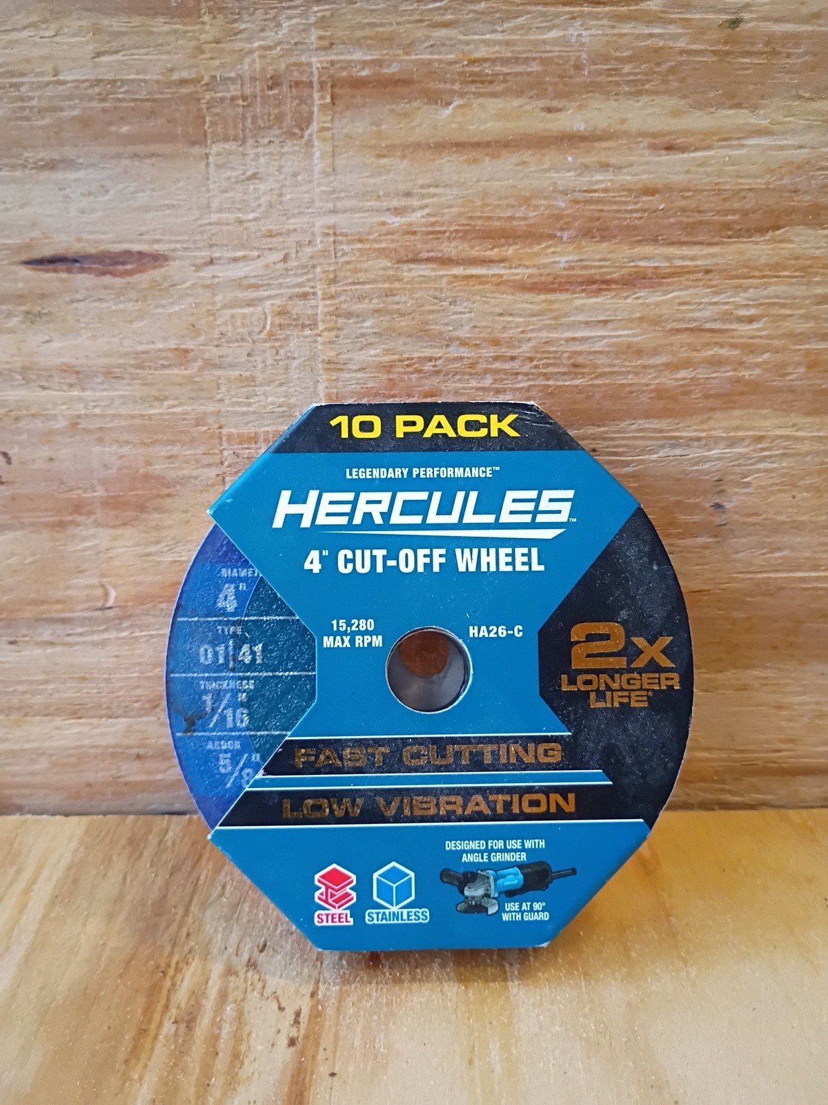HERCULES 4 in. x 1/16 in. x 5/8 in.Type 01/41 Metal Cut-off Wheel 10 Pk.