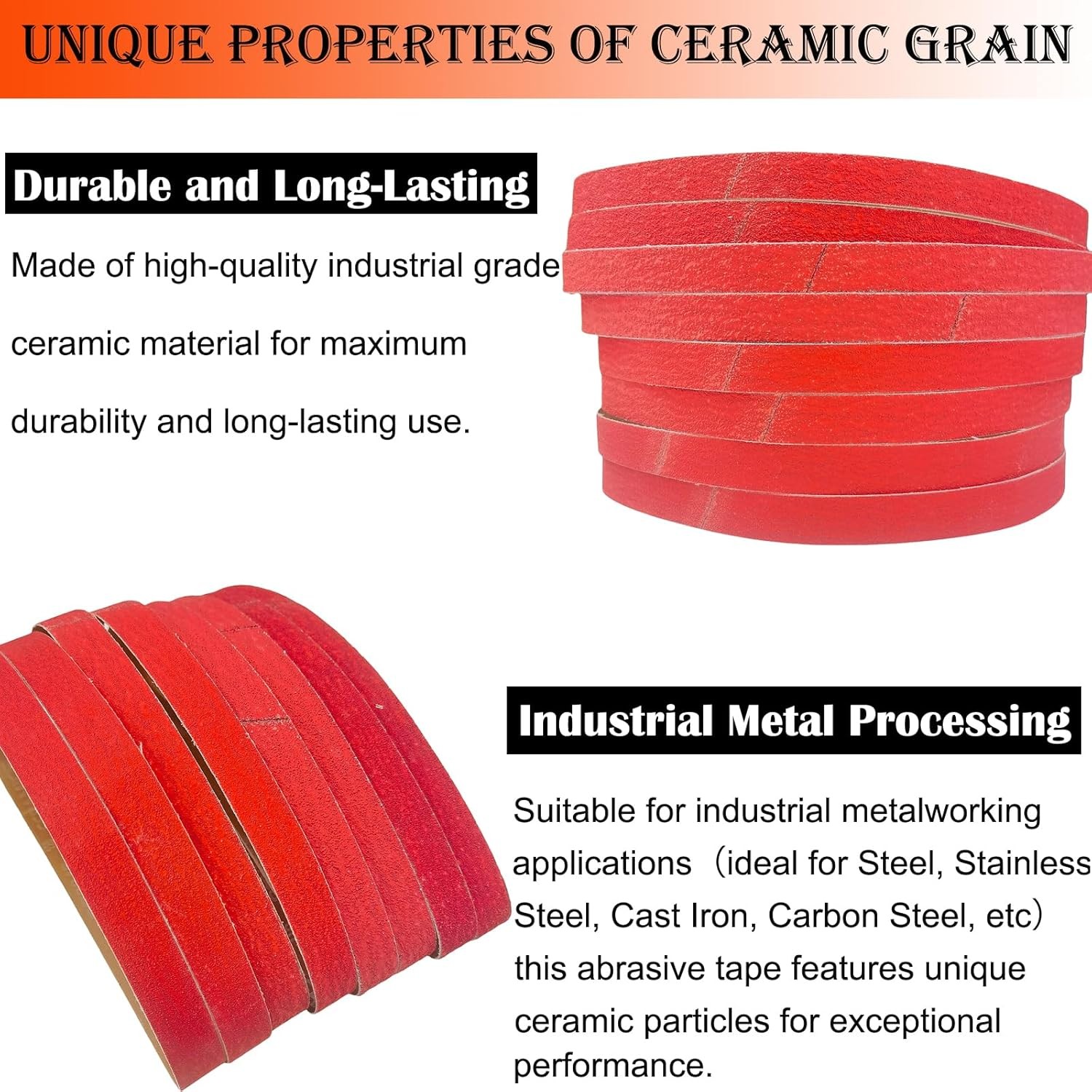 8 Pack 1 x 30 Inch Metal Grinding Ceramic Sanding Belts Kit – 40 60 1×30 in