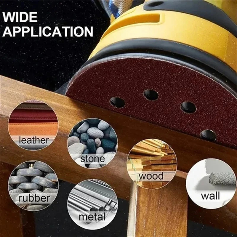 5inch Sanding Discs 40-3000 Grit Hook Loop Sandpaper 8-Hole Orbital Sander Paper