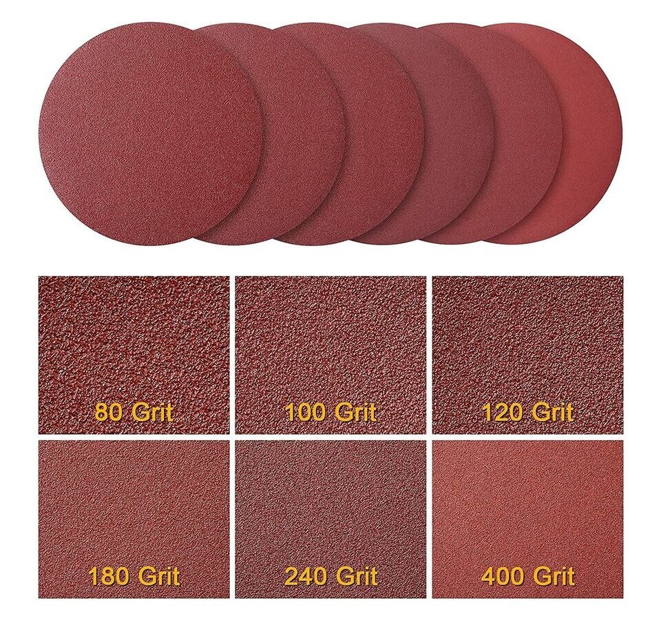 90x 6″ PSA Self Adhesive 80/180/320 Grit Sanding Disc Stick On Sandpaper Peel