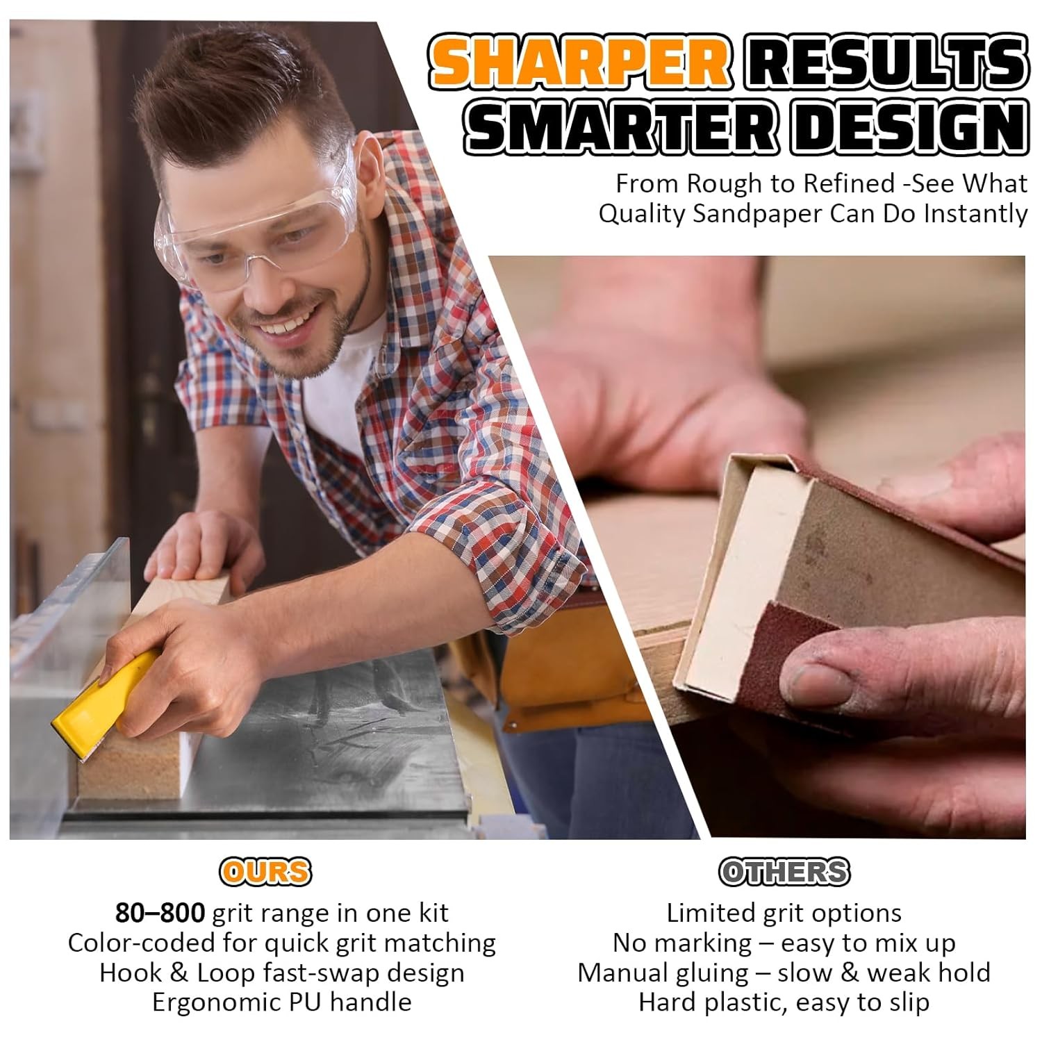 54PCS Premium Micro Sander, Detail & Mini Sander Block – Precision Small Hand