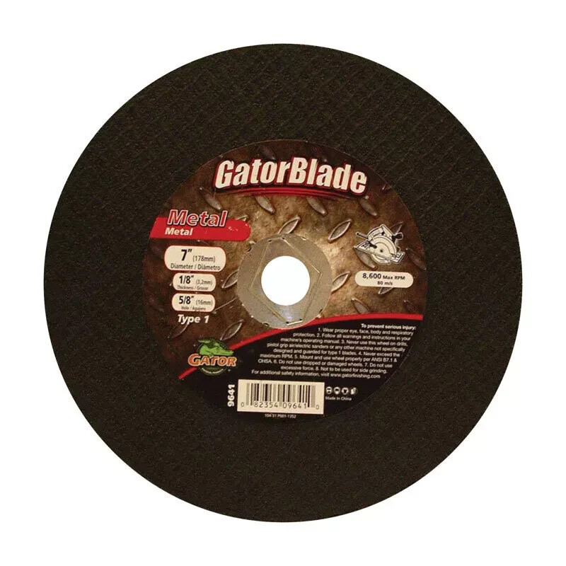 5~Gator 9641 Reinforced Type 1 Metal Cut-Off Wheel 7 Dia. x 1/8 in. SHIPS FREE!!