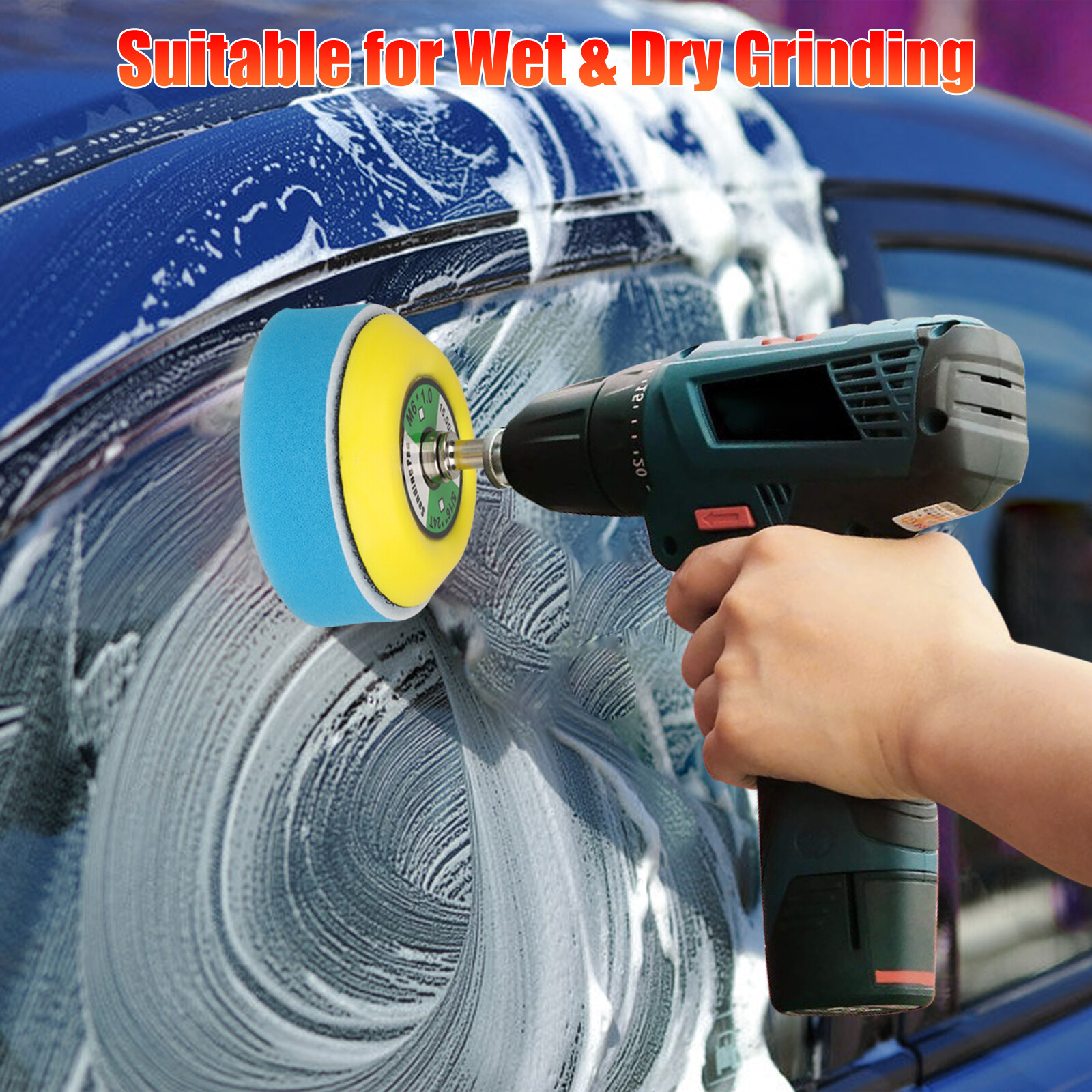132Pcs 3″ Sanding Discs Foam Buffering Sponge Pad Sander Paper + Drill Adapter