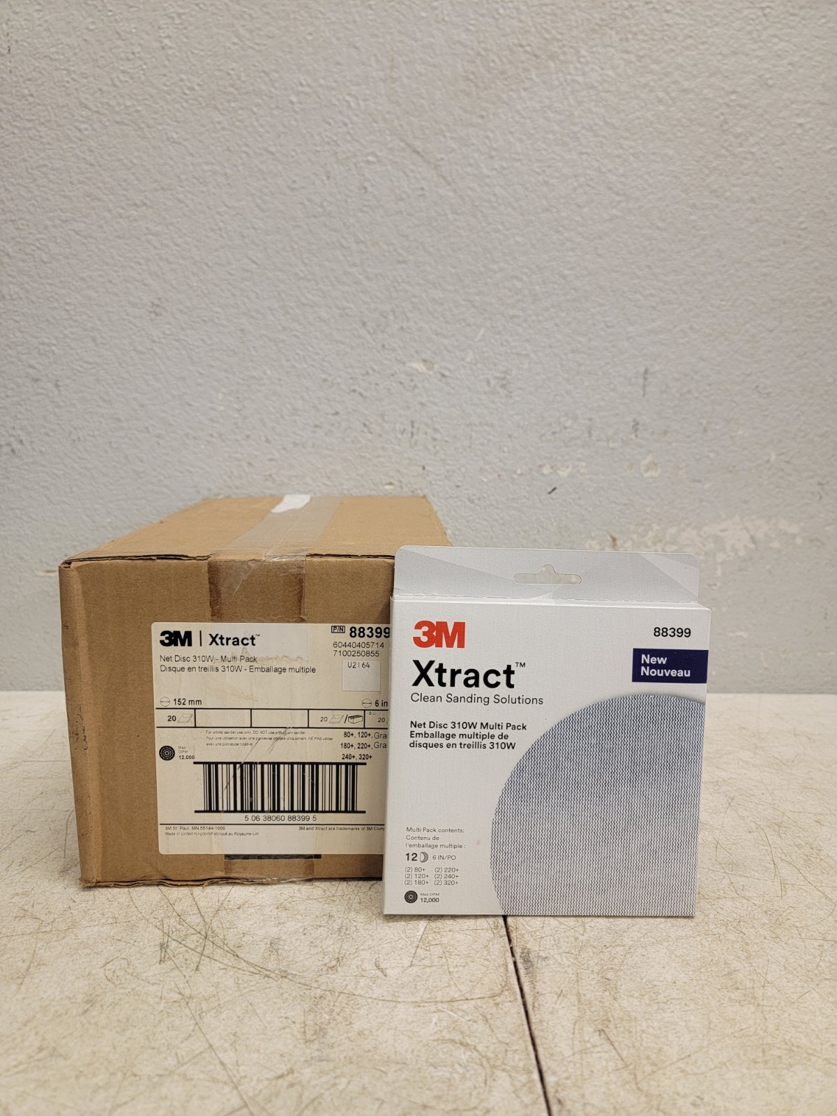 3M Xtract 310W Hook & Loop Net Disc 88399 Aluminum Oxide 6″ Multi-Pack Case/20