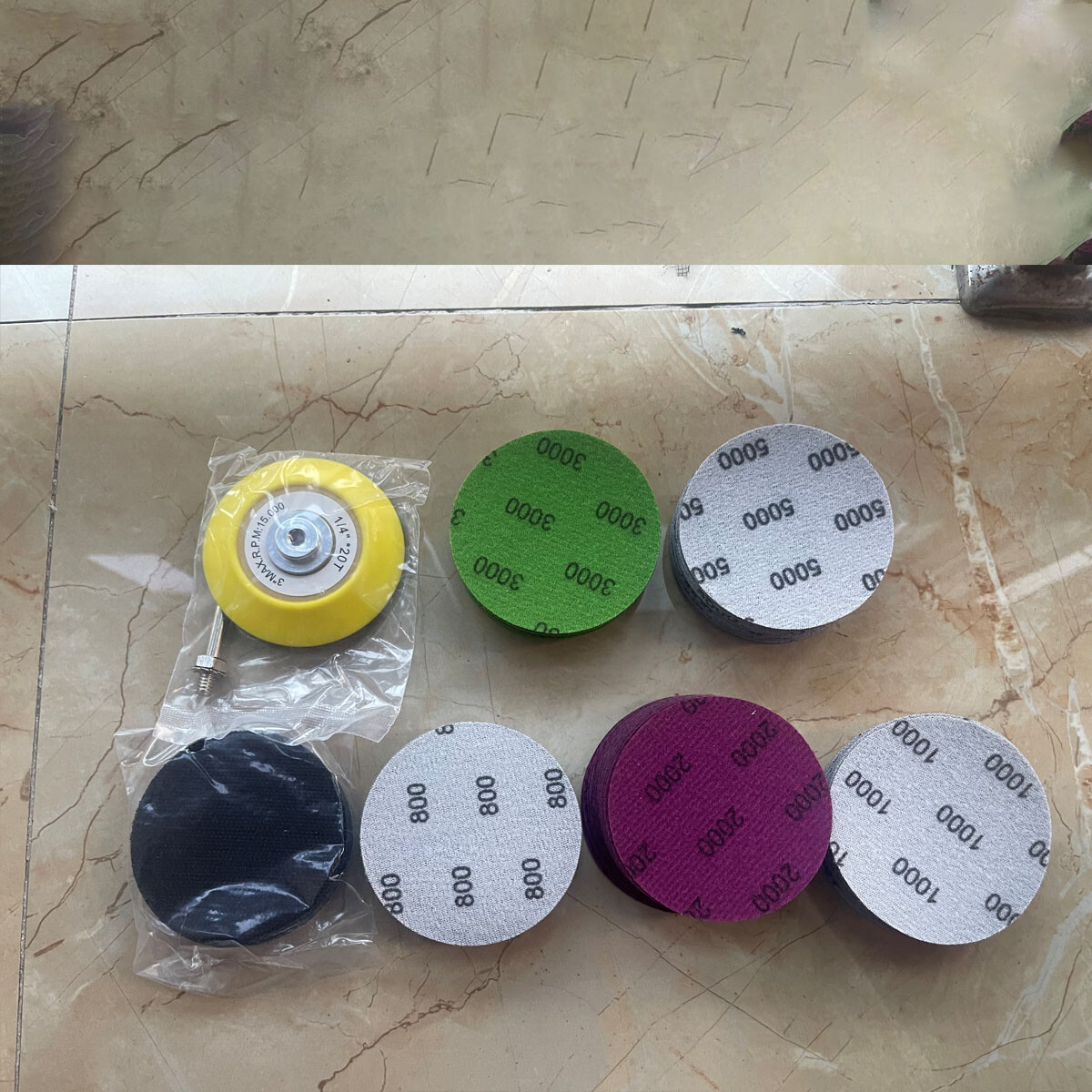 102x 3in Sanding Discs 800-5000 Grit for Drill Wet Dry Hook Loop Sandpaper Pads