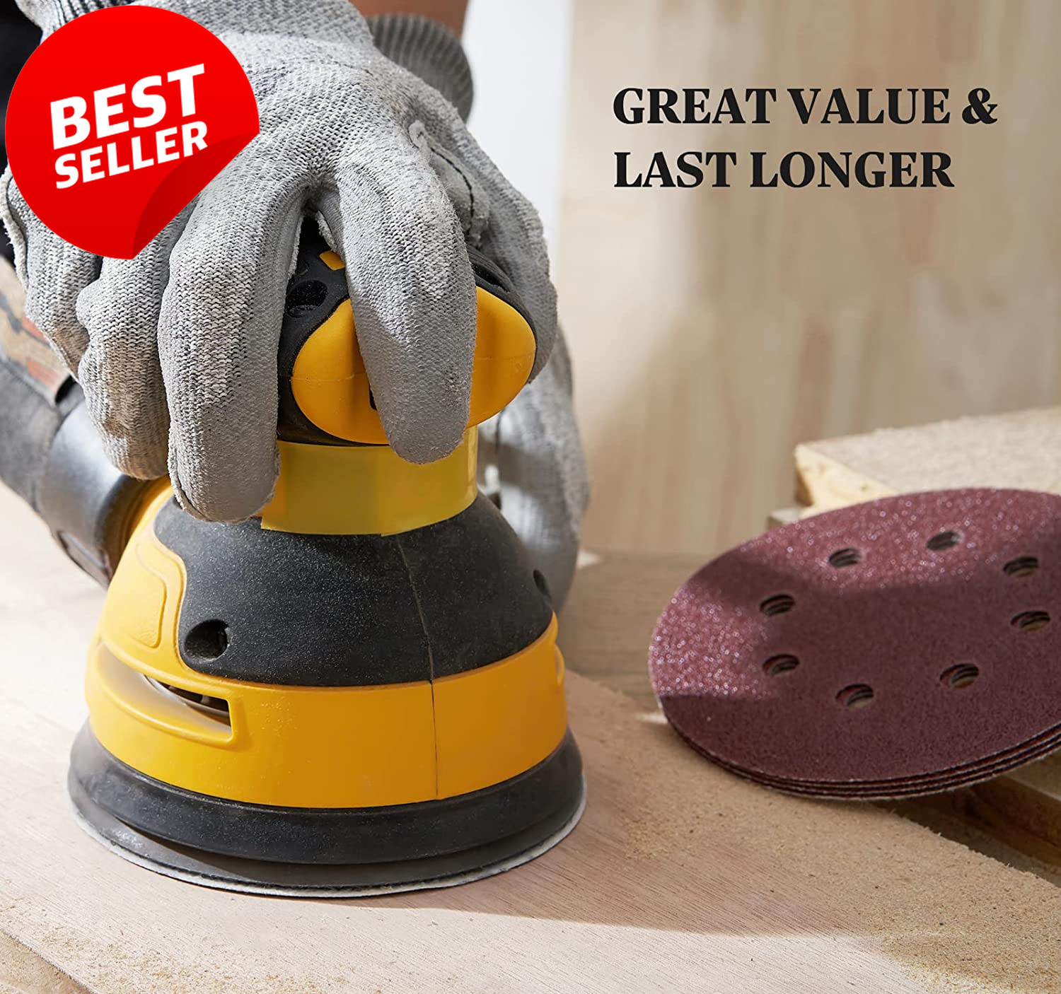 72Pk 5in 8 Hole Sanding Discs Hook Loop 40-320 Grit Orbital Sander Pads – US