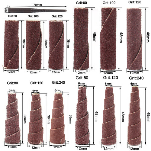 Sanding Cone Set Engine Cartridge Spiral Roll Port Polish Engine Work Tool 62PCS