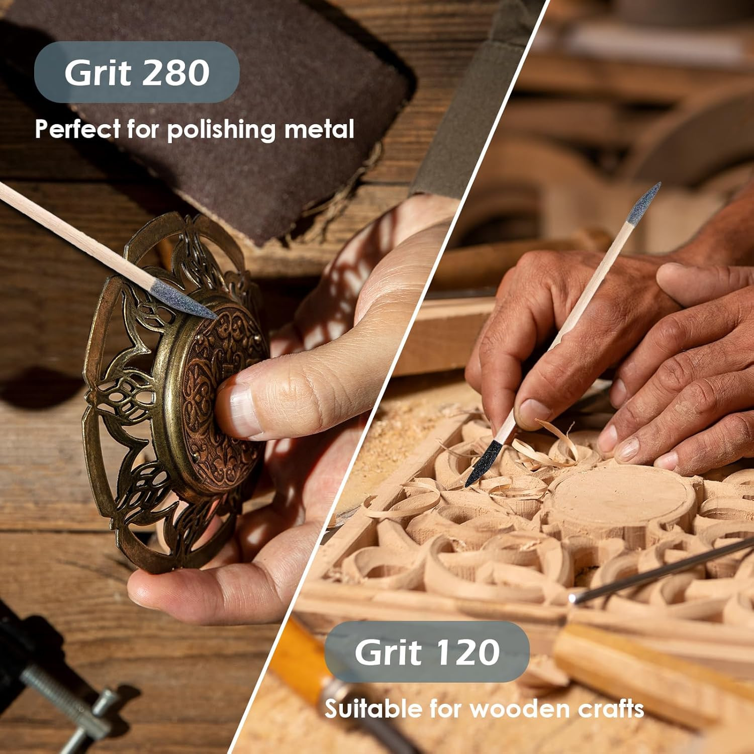Sanding Sticks 30 Pcs, Double-Ended Sanding Tools for Wood & Plastic Models