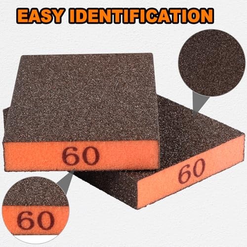 8 Pack Sanding Sponge, Washable & Reusable Sanding Blocks for Drywall, Wood,
