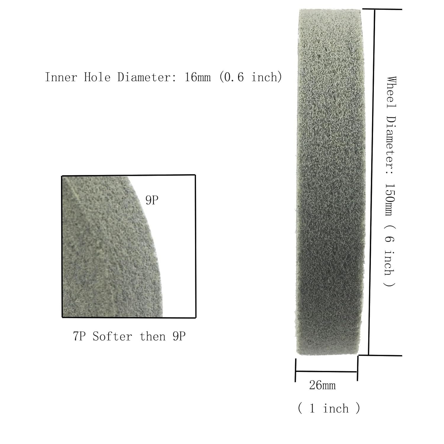 6 Inch Nylon Fiber Buffing Wheel 180 Grit Abrasive Polishing Discs for Bench Gr