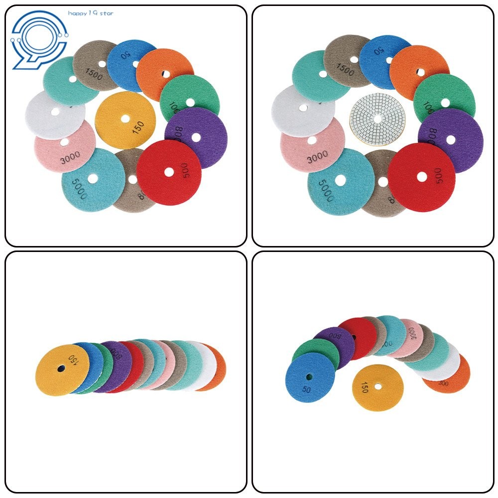 With 2 Pack 5/8In-11In Backer Pads 14 Pack 4 Inch Diamond Polishing Pads Kit