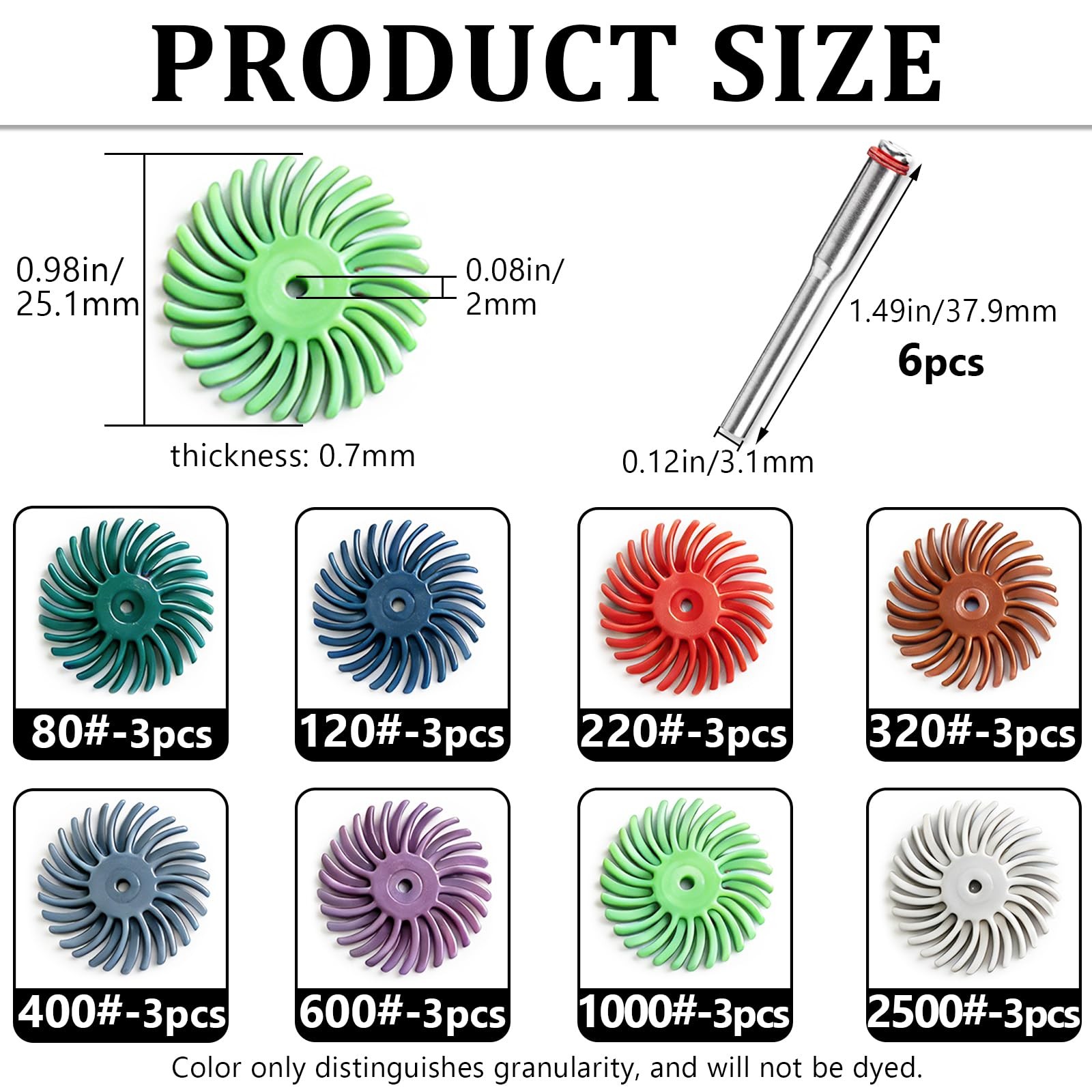 Aienxn 30PCS 1″ Radial Bristle Disc Kit Shank