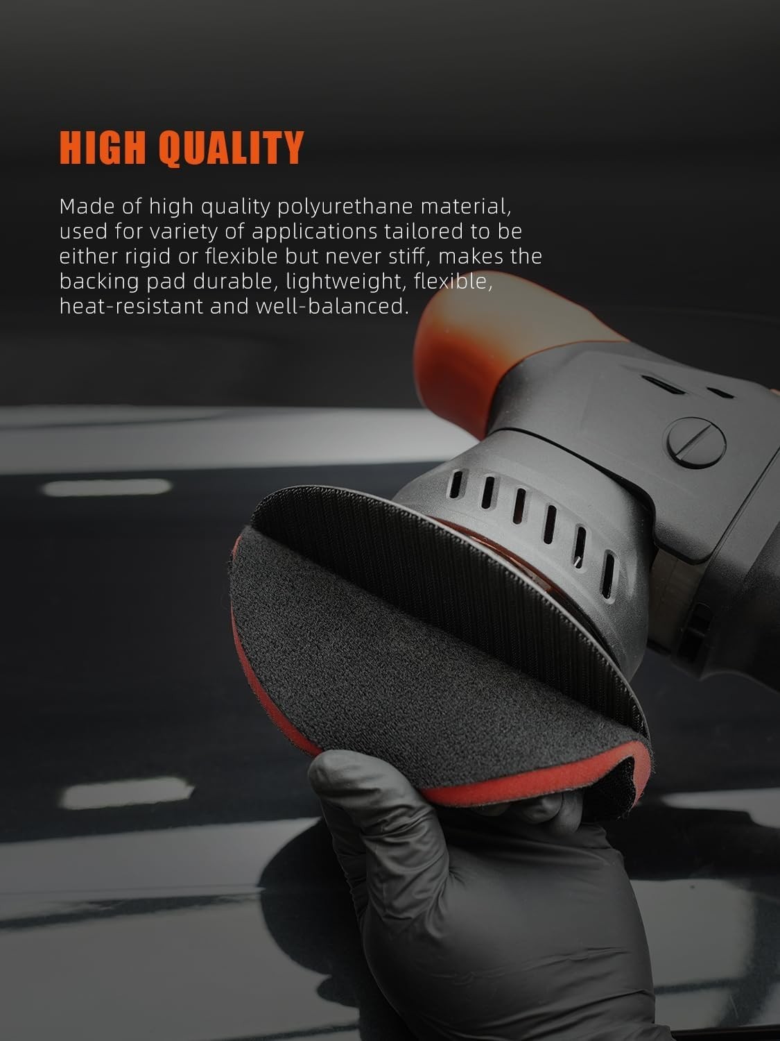 Efficient 6-Inch Backing Pad for DA Sanders with Quick Change Hook & Loop System