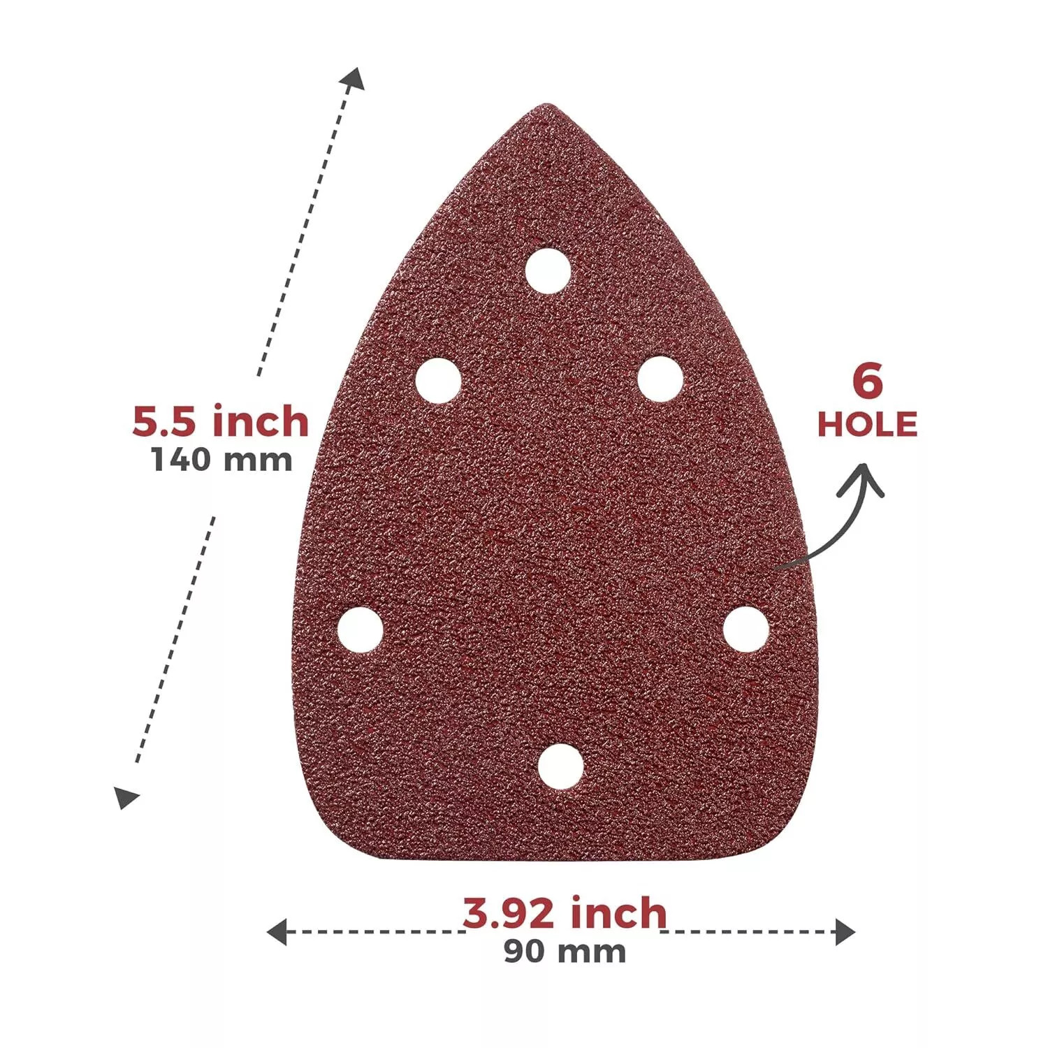 300PCS Detail Sandpaper Pads 6-H Hook Loop P60-240 Assorted for Small Sanders