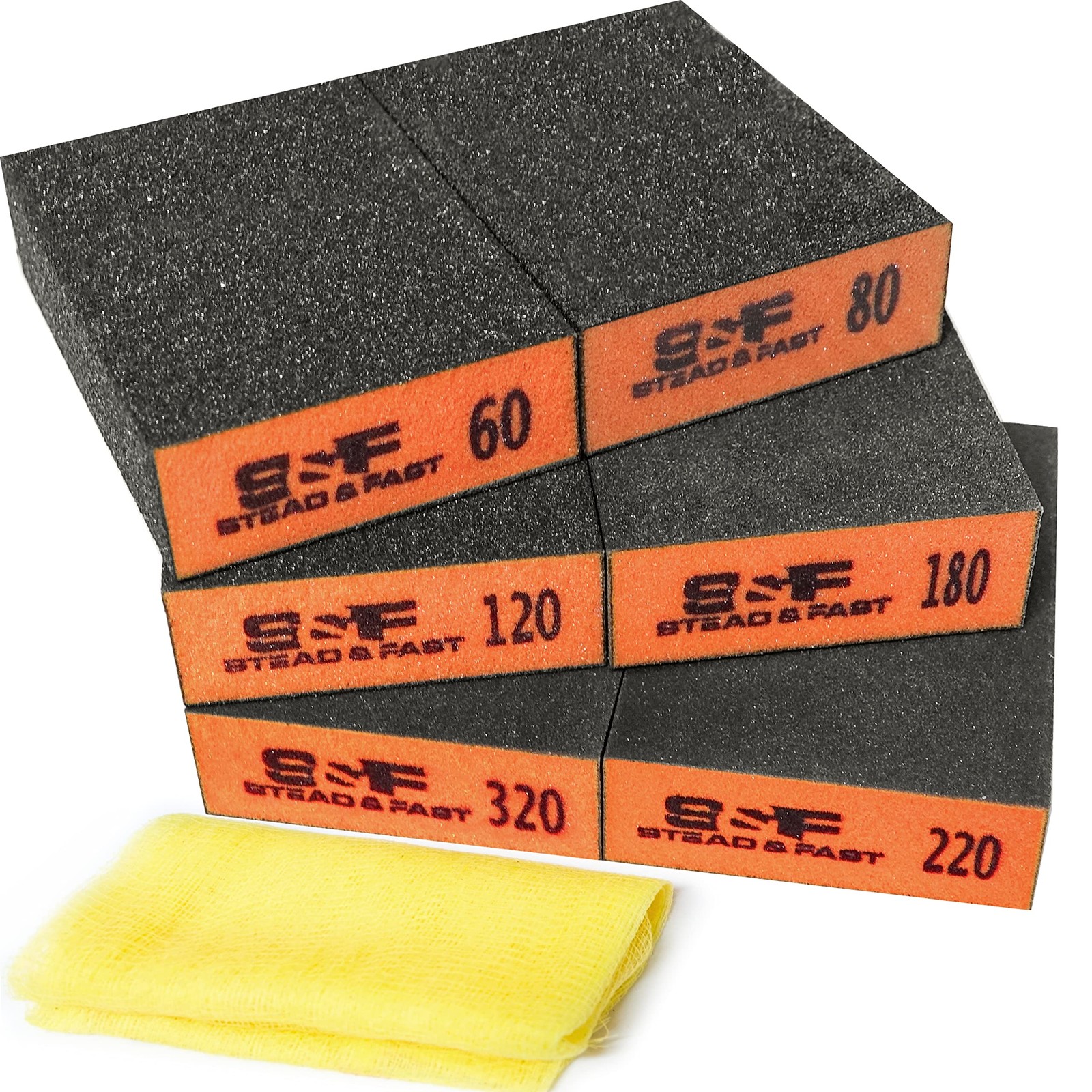 Sanding Sponge 60 80 120 180 220 320 Grit 6 Pc, Tack Cloth