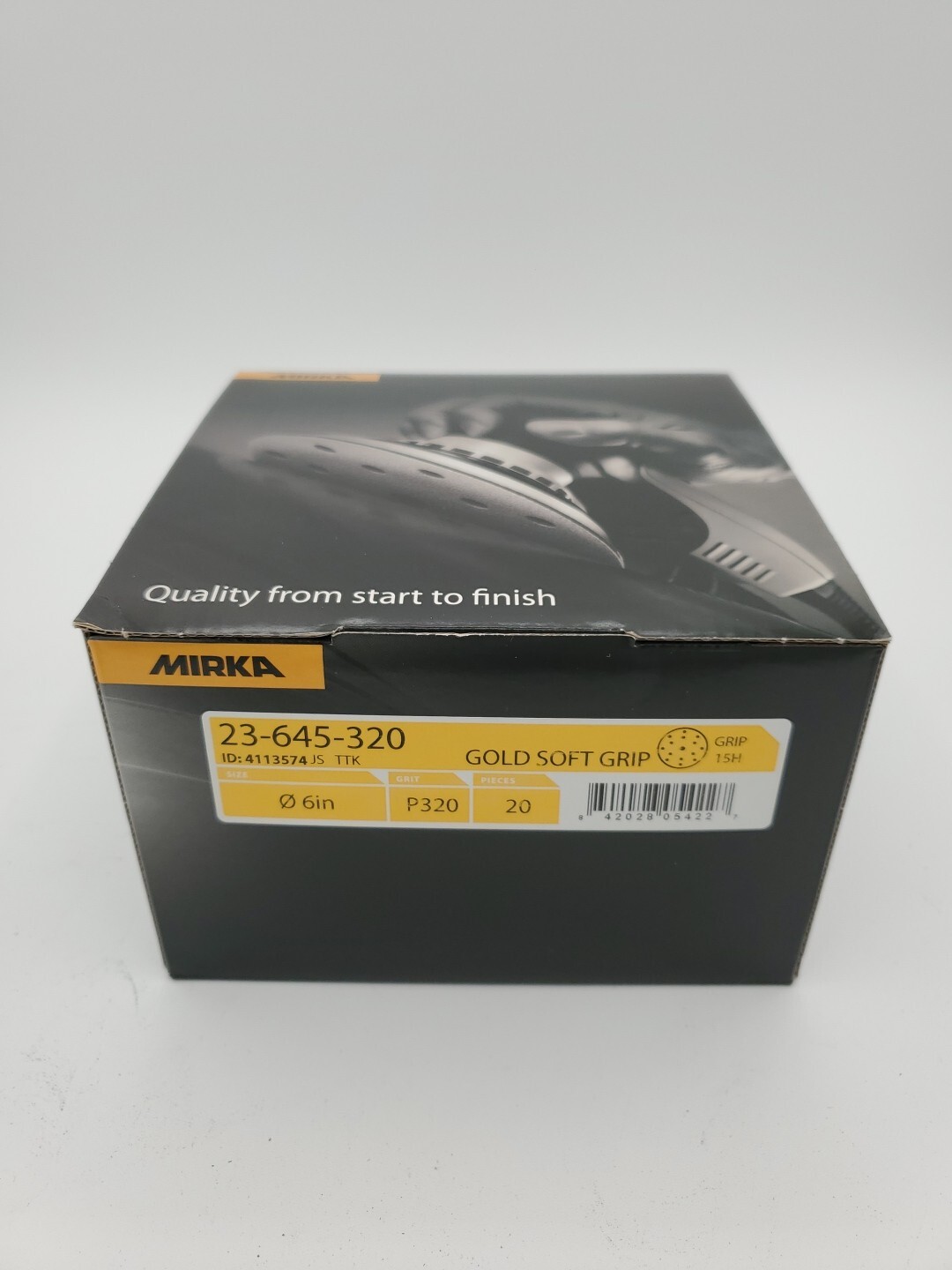 Mirka 23-645-320 Gold 6 In. Psa Vacuum Disc P320, 20 Pieces. 15 Holes