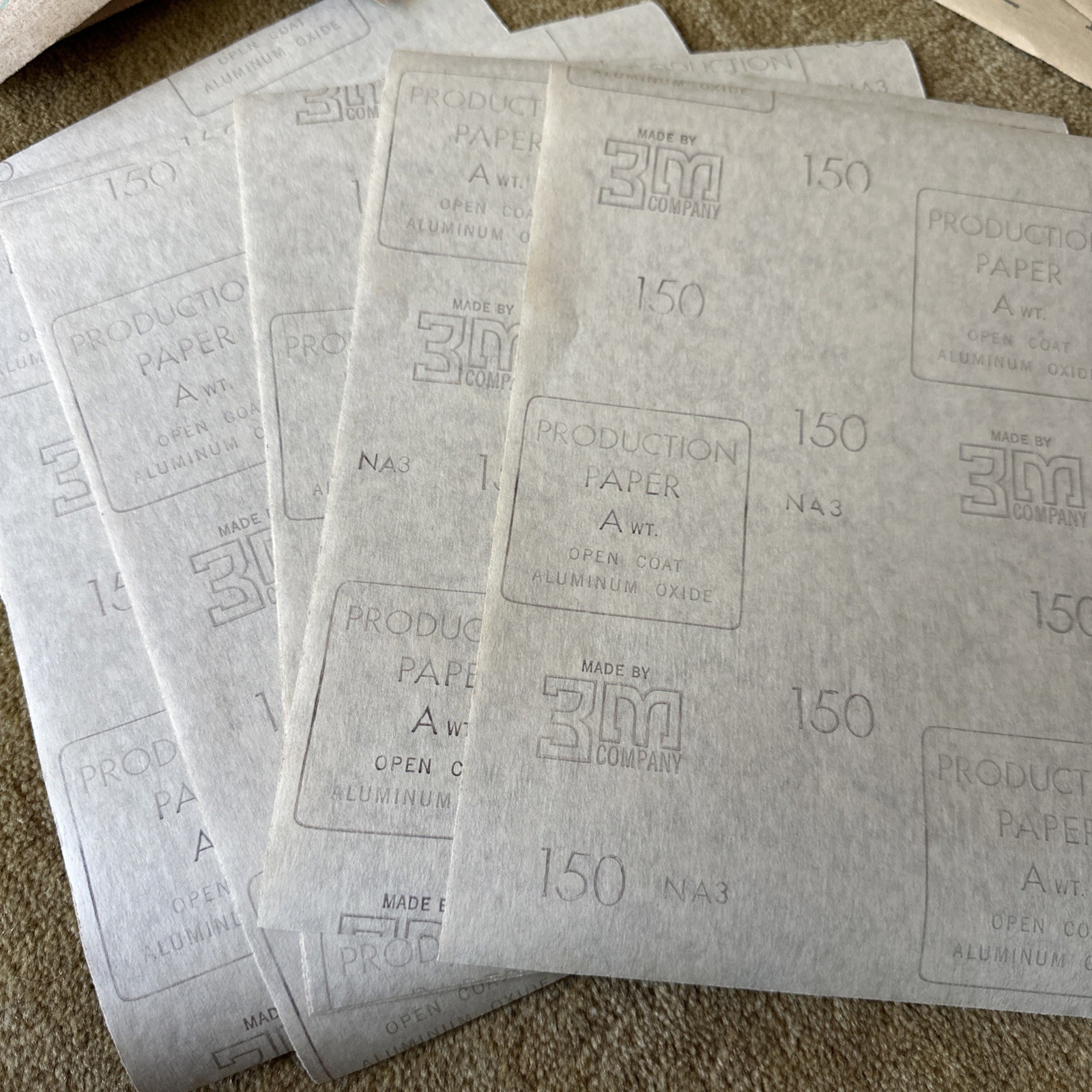 Vintage NOS Sandpaper Lot 77 Sheets 40-150 Grit Wood Paint Removal DIY