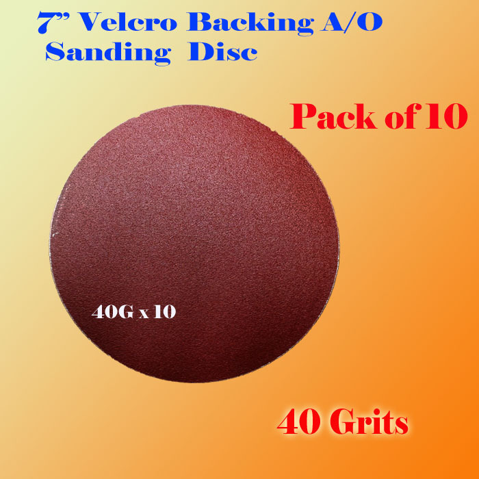 10x 7″ 40 Grit Sanding Disc Paper Hook and Loop Backing Sander Abrasive Air