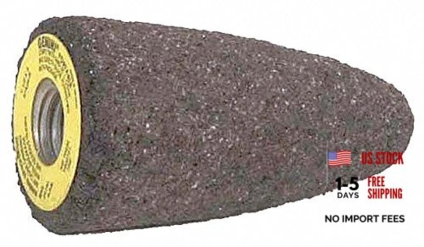 PLESIU Norton 1-3/4″ Grinding Cone, 3″ Thickness, Aluminum Oxide, 24 Grit, 5/8
