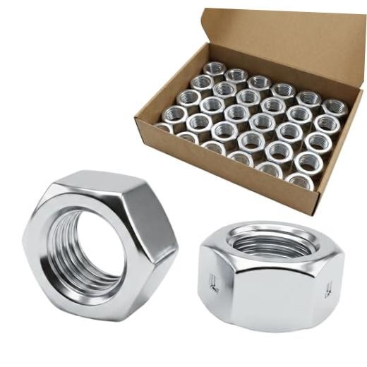 Hex Nuts, 1/2 Inch Carbon Steel Zinc-Plated Standard Coarse Thread 1/2-13 24