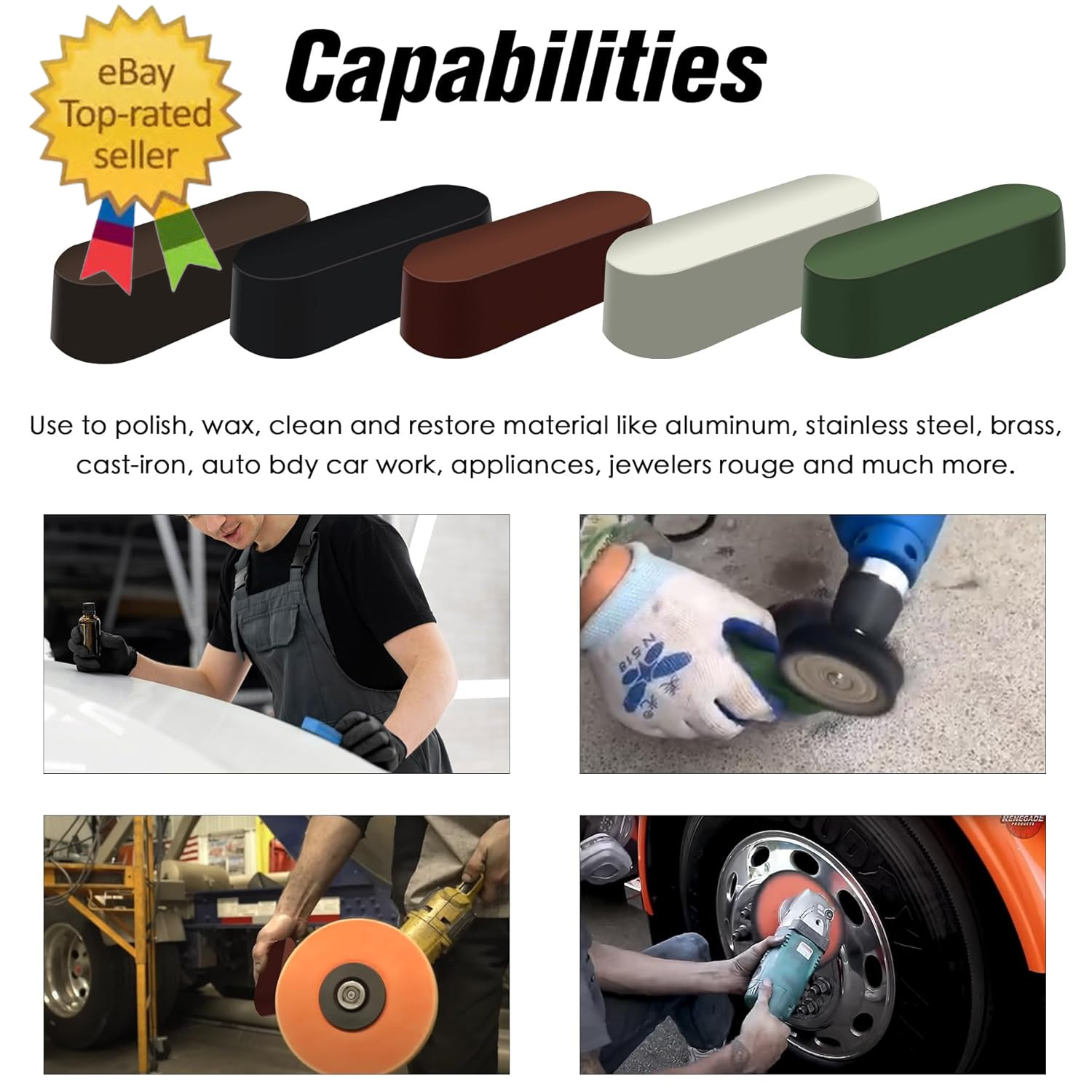 9PCS Aluminum Polishing Kit,Buffing Wheel with Solid One-Piece Hub | 8″ Airway B