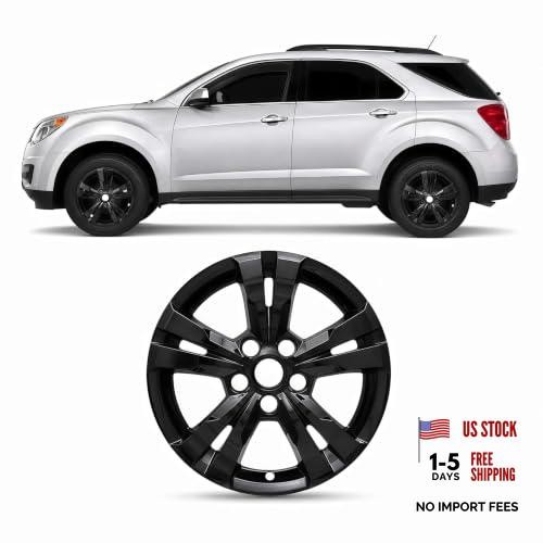 17 Inch Wheel Skins Compatible with 2010-2017 Chevrolet Equinox, Glossy Black