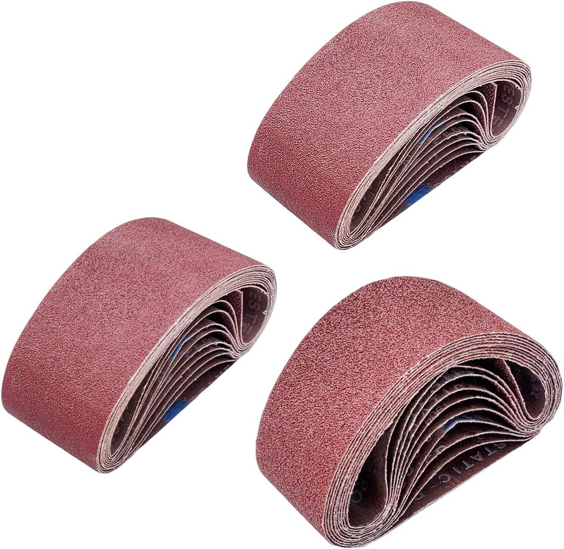 15 PCS 2.5 Inch X 16 Inch Sanding Belts – 5 Each of 40 80 120 Grit Aluminum Oxid
