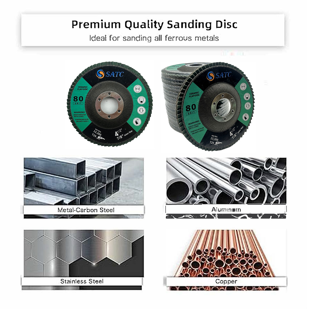 200 PACKS Ceramic Flap Discs 4.5″x 7/8″ Sanding Disc T29 Grinding Wheel 40 Grit