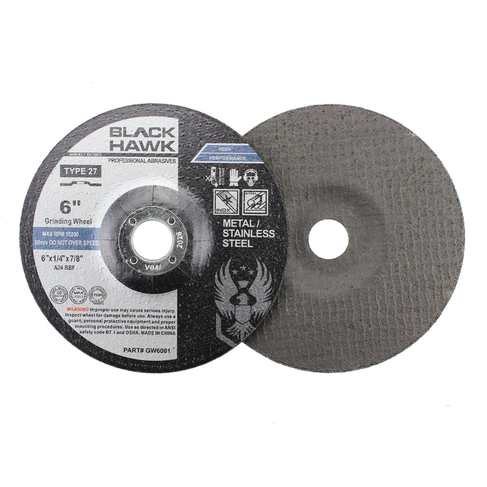10 Pack – 6″ x 1/4″ x 7/8″ Metal Grinding Wheels T27 Discs for Angle Grinders