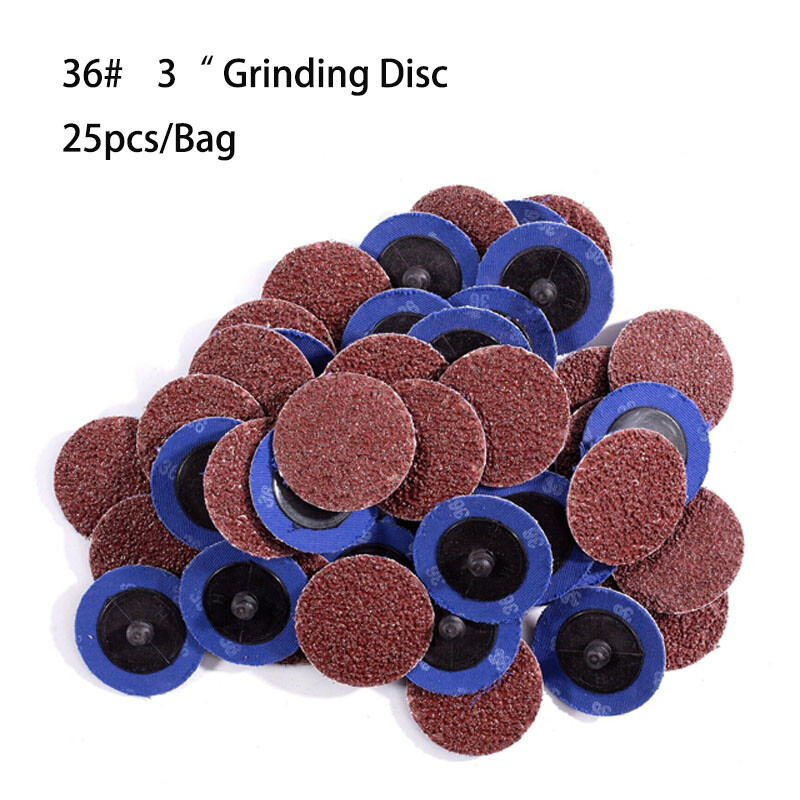 25PCS x 3″ 36 Grit Roll Lock Sanding Grinding Disc Die Grinder Quick Change Pads