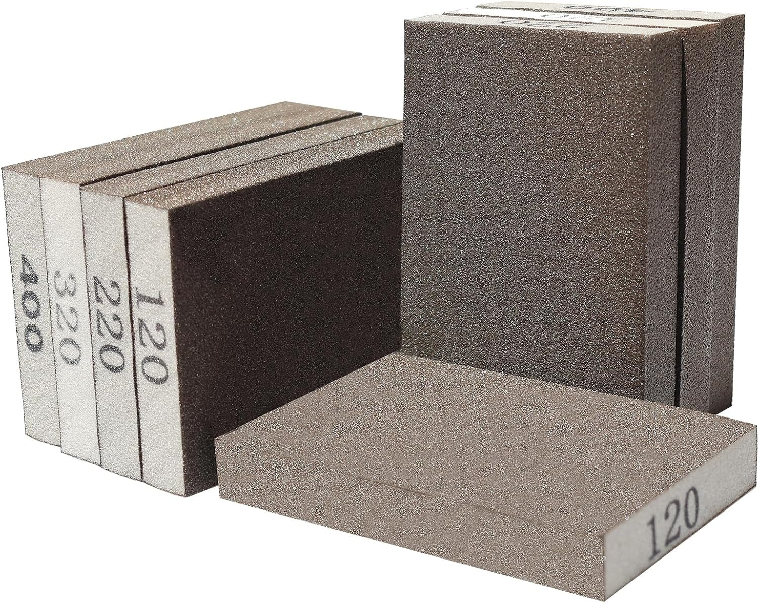 8-Pack Hand Sanding Sponge Set – Assorted Grits for Wood, Metal, and Drywall