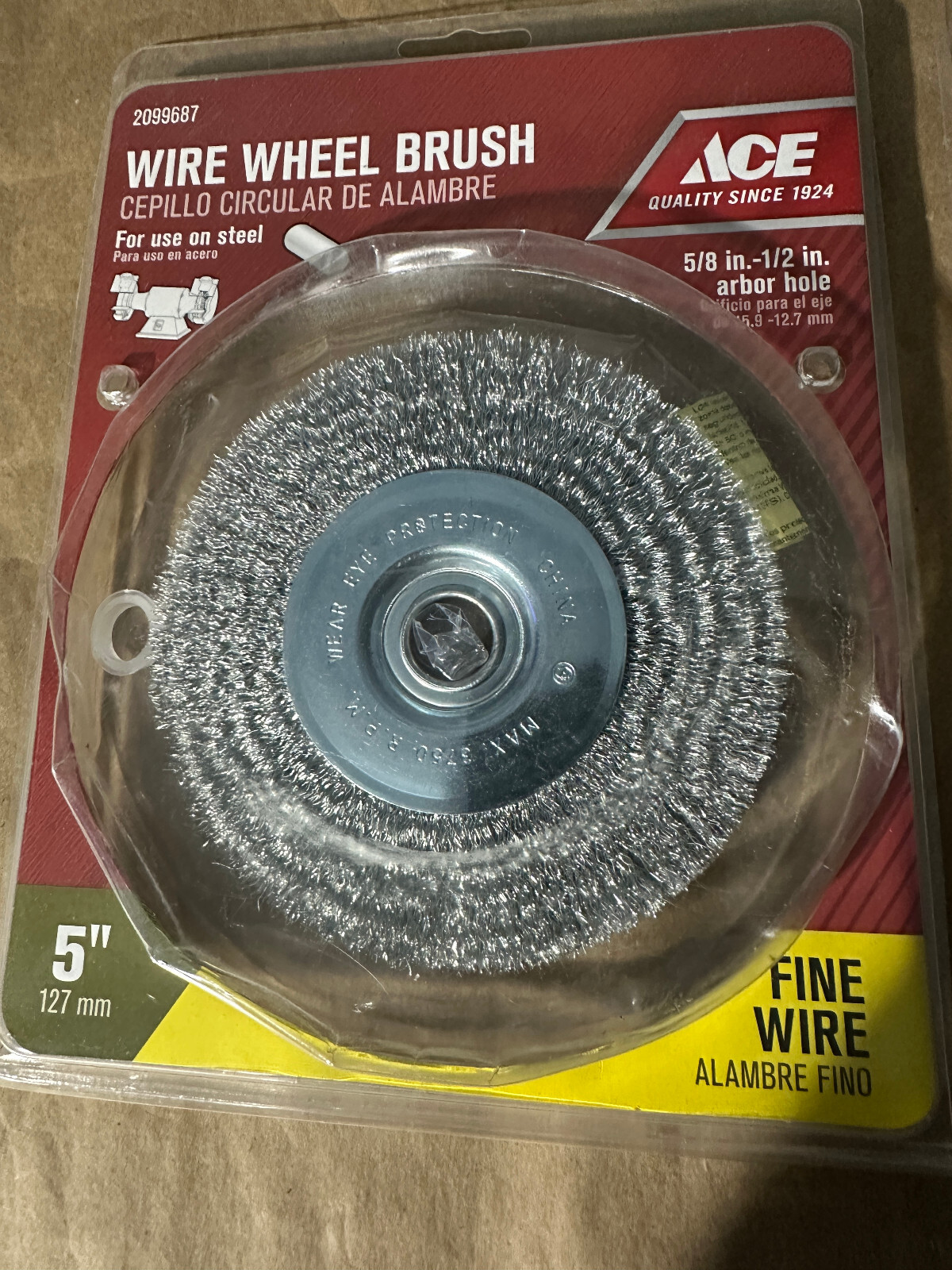 NEW ACE TOOLS 2 PIECE 5″ WIRE WHEEL FINE & COARSE FOR A BENCH GRINDER FREE SHIP