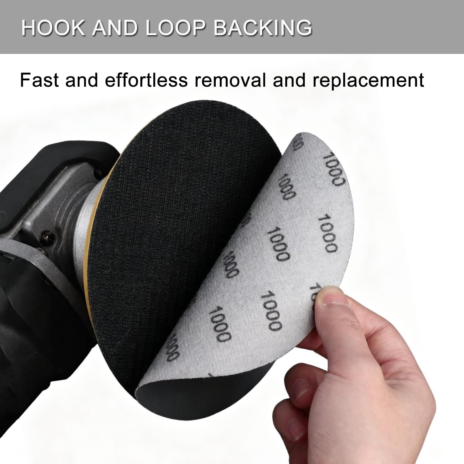 50Pcs 5 Inch Hook and Loop Sanding Discs, 320/400/600/800/1000 Grit Wet Dry S…