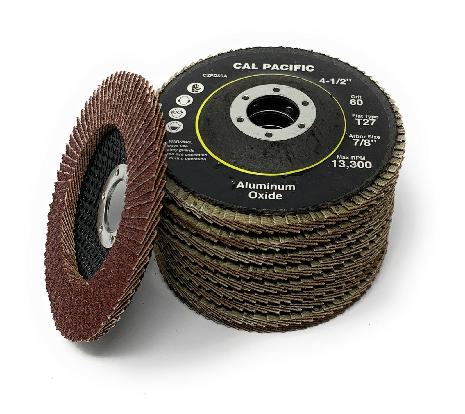 10 Pack Aluminum Oxide Flap Disc | 4.5″ x 7/8-Inch, 60 Grit