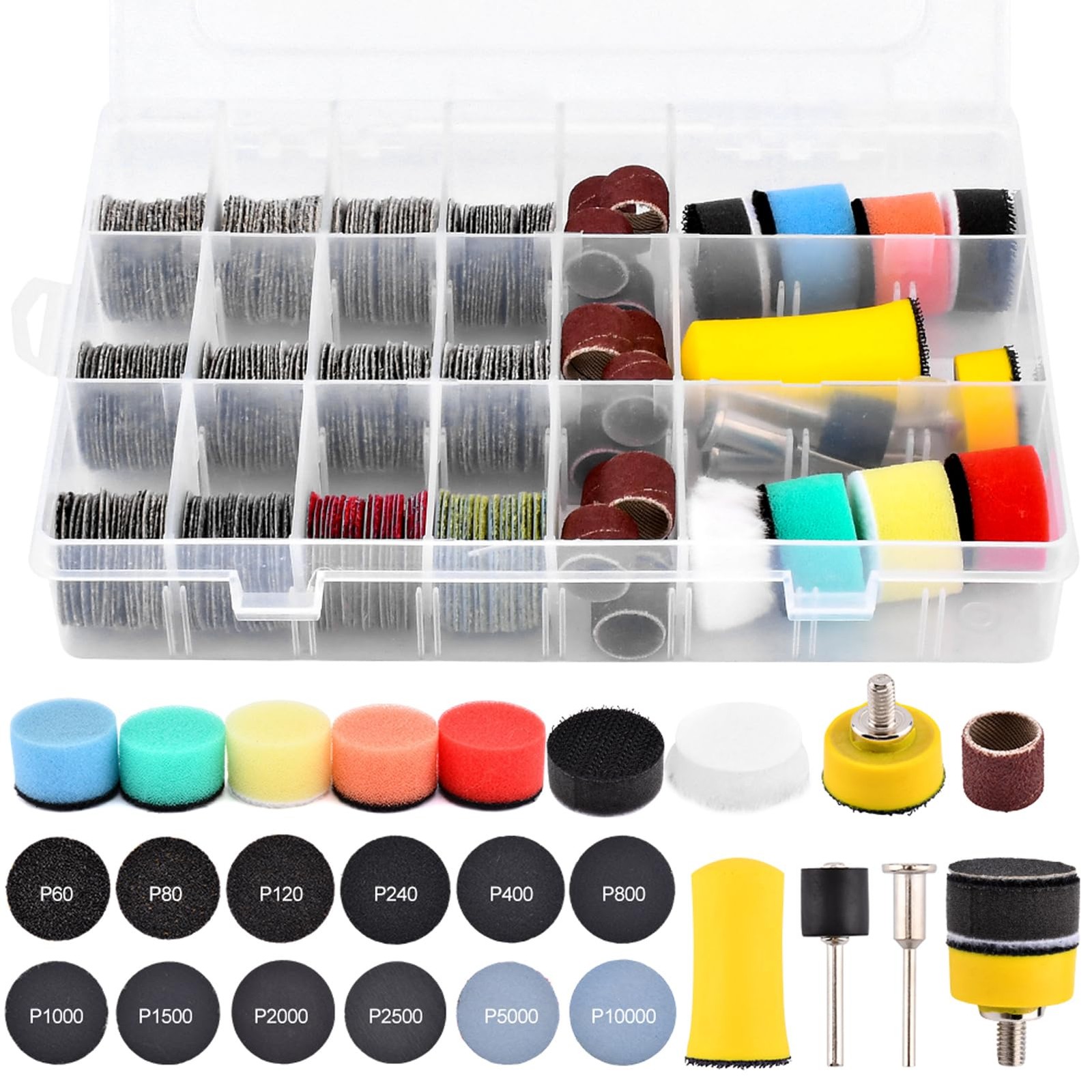 268 PCS 1 Inch Wet Dry Sanding Discs and Drums, 60 to 10000 Grit Wet Dry Sand…