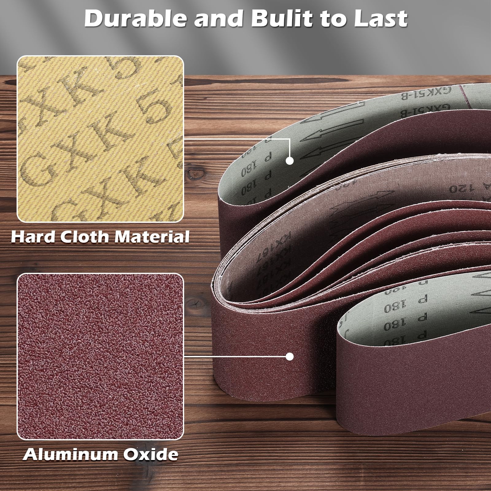 12PCS Aluminum Oxide 4×36 Inch Sanding Belts, 12PCS 6-inch Sanding Disc, 6PCS…