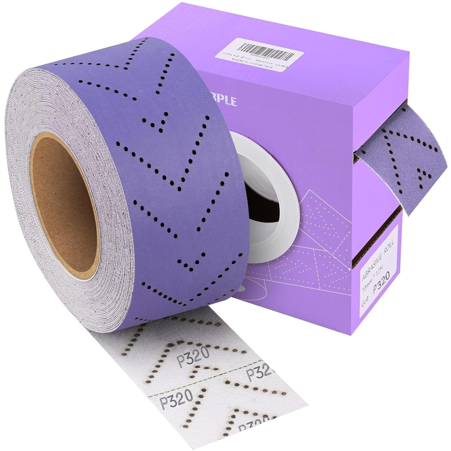 Rollo de papel de lija de ceramica morada de grano 320 2 3/4 pulgadas x 13yardas