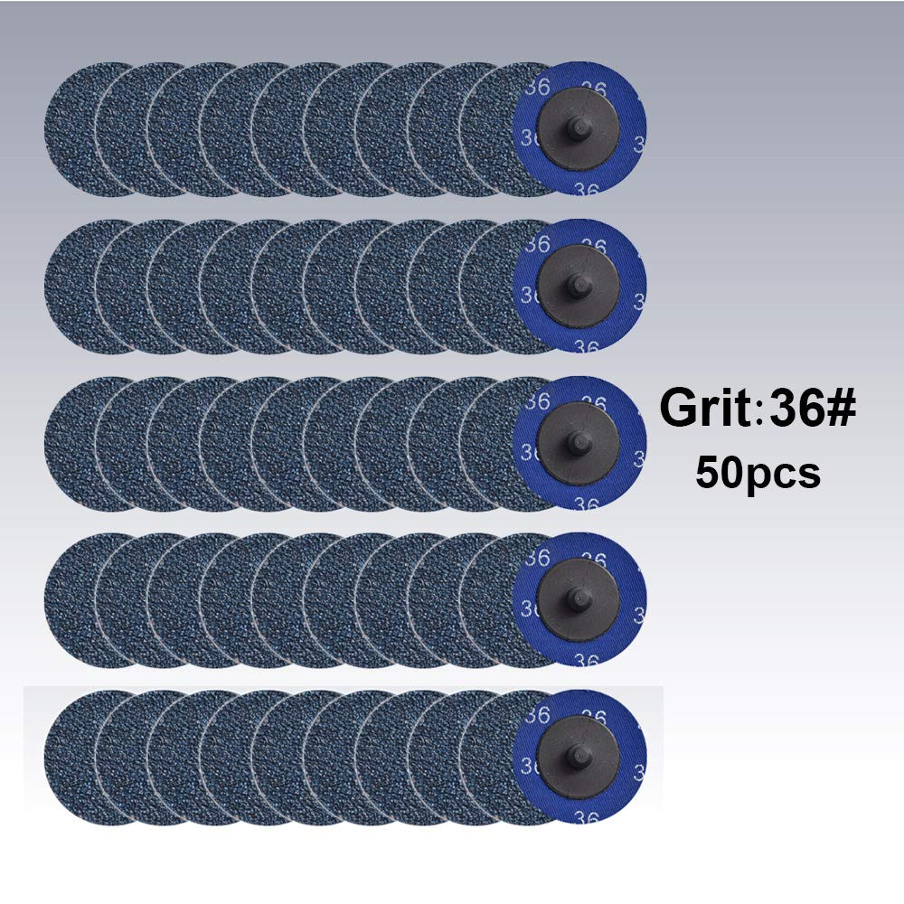 Quick Change Grinding Disc, 50 Pcs 2 Inch Sanding Discs, Zirconia Coated Roll Lo