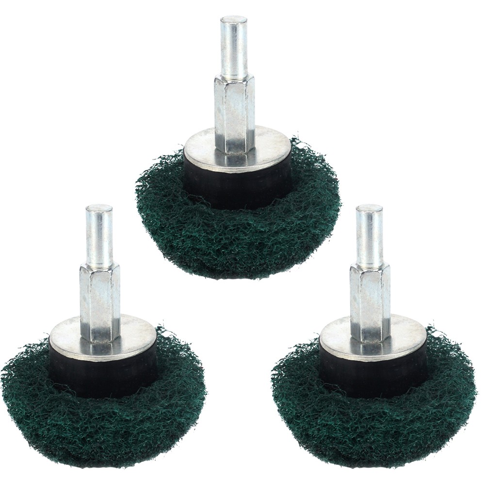Scouring Pad Grinding Sanding Head Nylon Fiber Polishing Wheel Hand Tool 3pcs