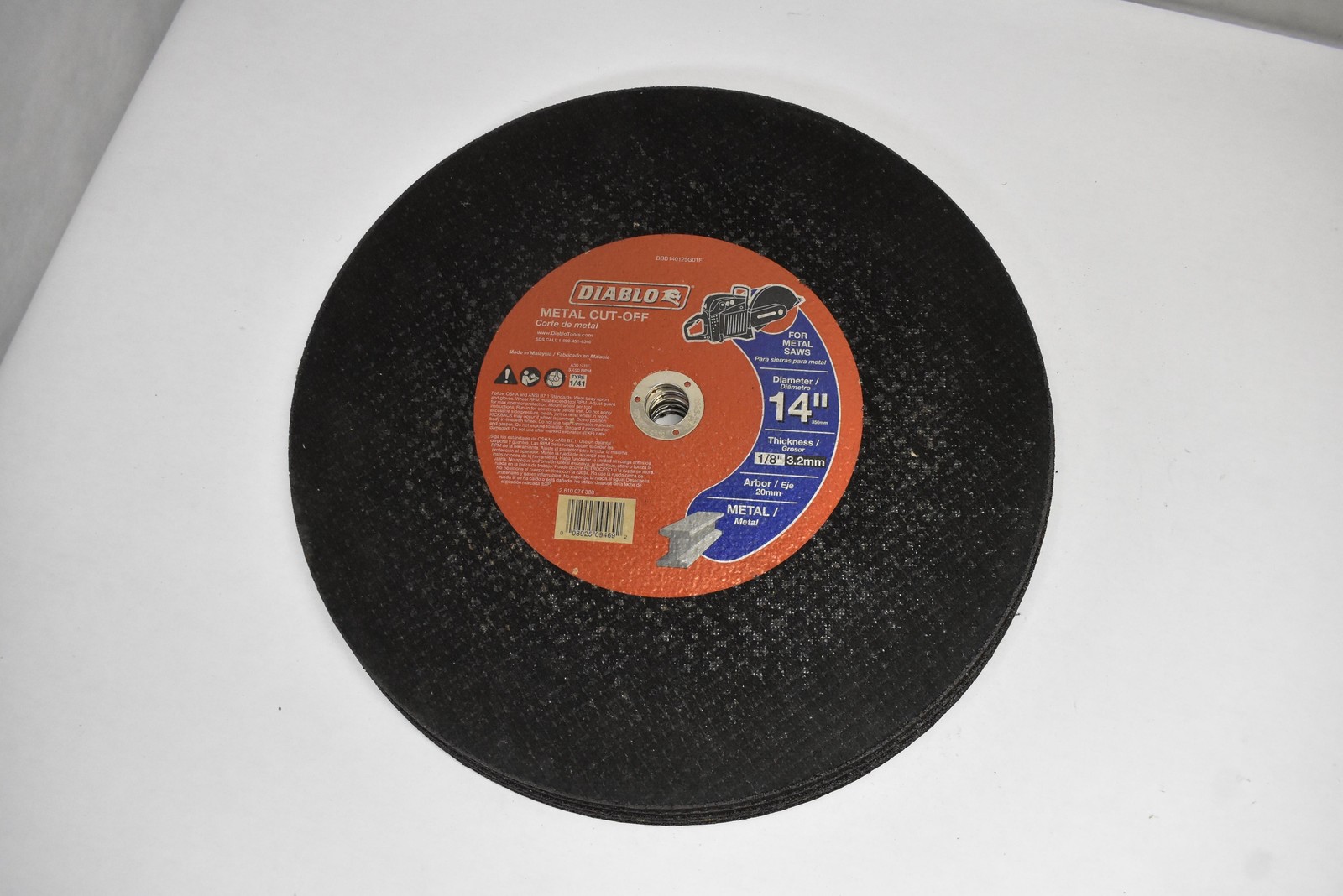 5 Diablo 14 In X 1/8 In X 20mm Metal Cut-Off Wheel Black Malaysia DBD140125G01F