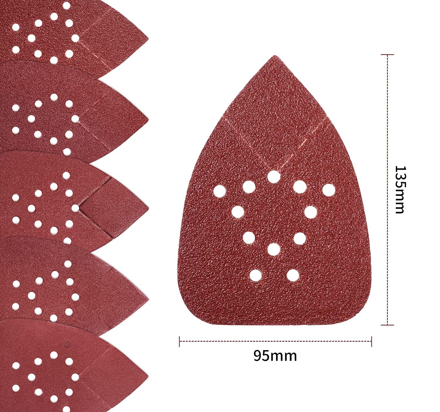 50PCS Hook Loop Sandpaper Sheets Sanding Pads for Black and Decker Mouse Sanders