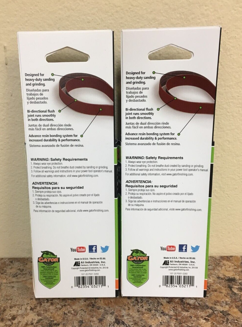 Gator 3211 1 in. X 30 in. Sanding Belt 80 Grit Medium 2 Pks of 3 Pcs.